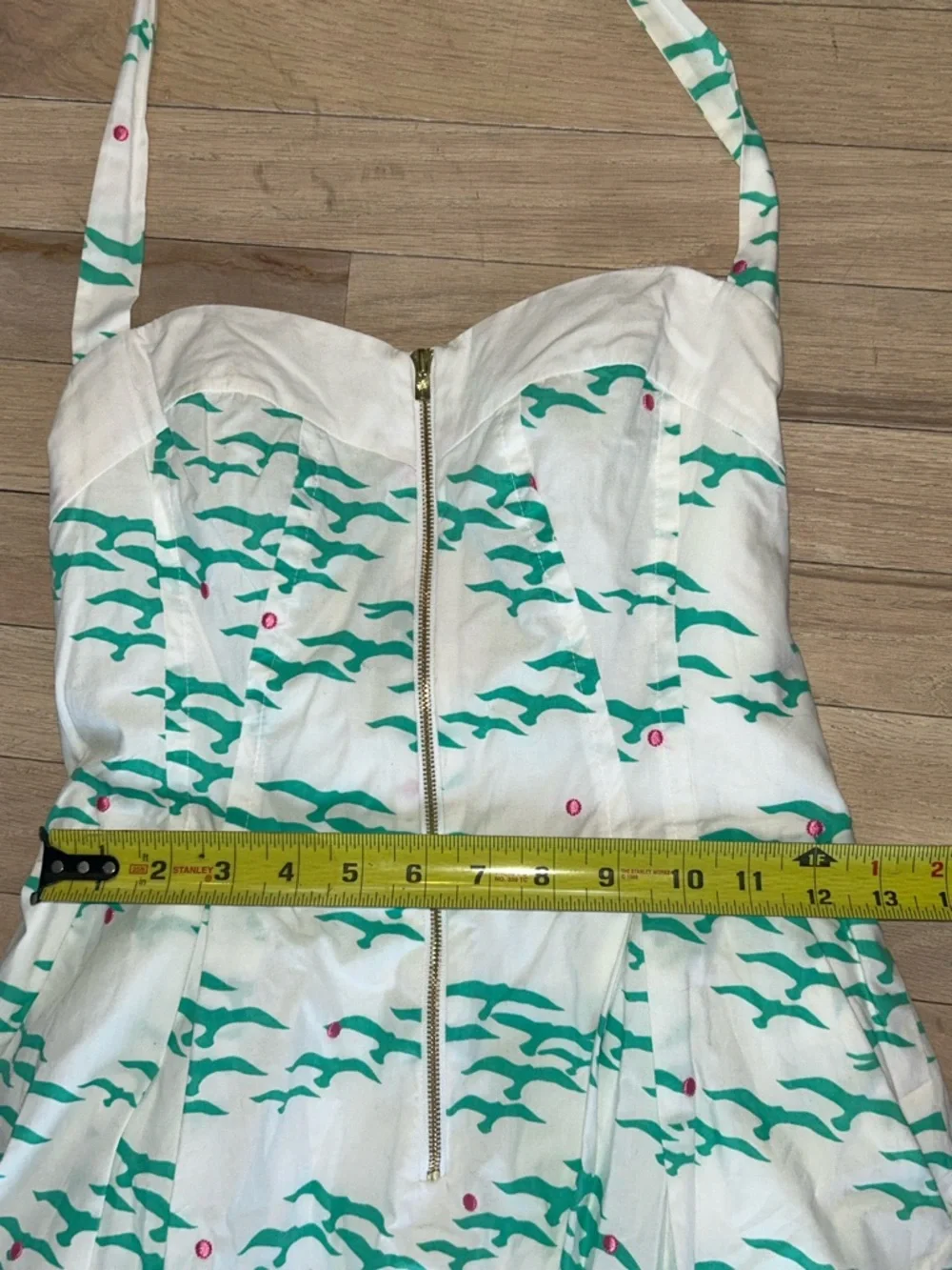 Lily Pulitzer Rockabilly Halter Marissa Flock of seagulls Sundress teal/white - Picture 10 of 14